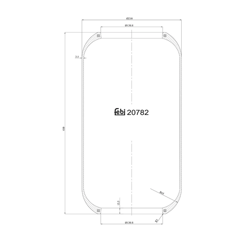 febi bilstein 20782 Air Spring without piston, pack of one