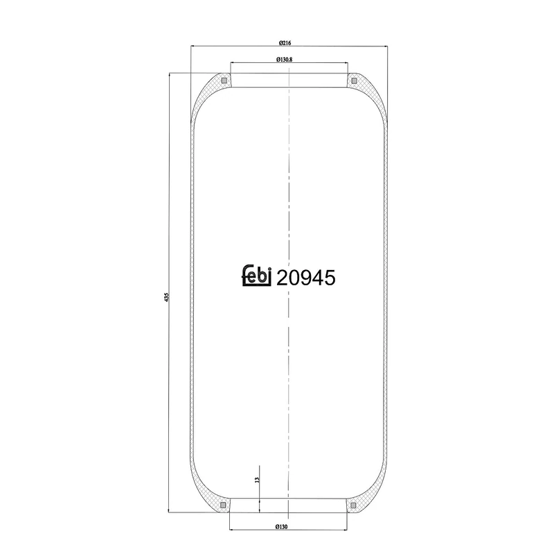 febi bilstein 20945 Air Spring without piston, pack of one