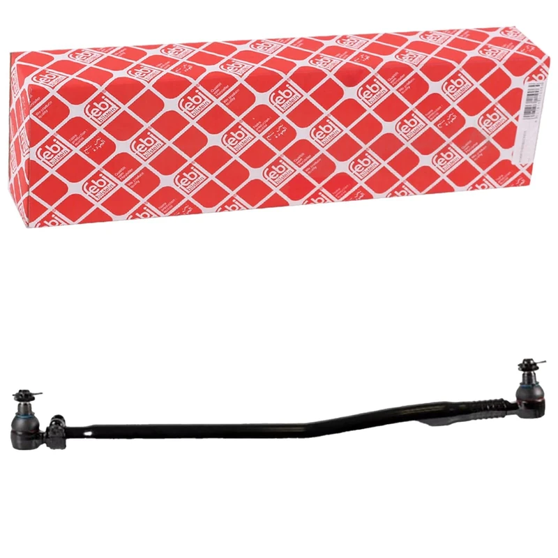 febi bilstein 35402 Drag Link with castle nuts and cotter pins, from steering gear to 1st front axle, pack of one