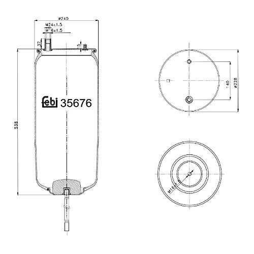 febi bilstein 35676 Air Spring with piston rod, pack of one
