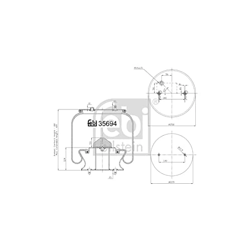 febi bilstein 35694 Air Spring with steel piston, pack of one