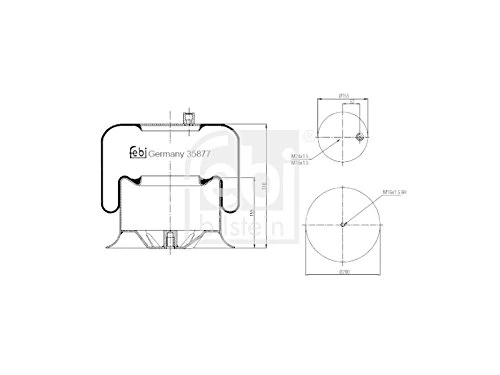febi bilstein 35877 Air Spring with steel piston, pack of one