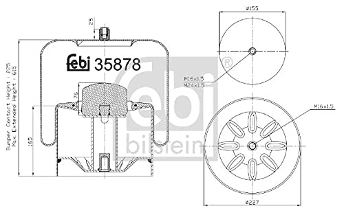 febi bilstein 35878 Air Spring with steel piston, pack of one