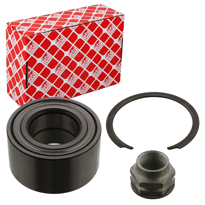 febi bilstein 37015 Wheel Bearing Kit with axle nut and circlip, pack of one