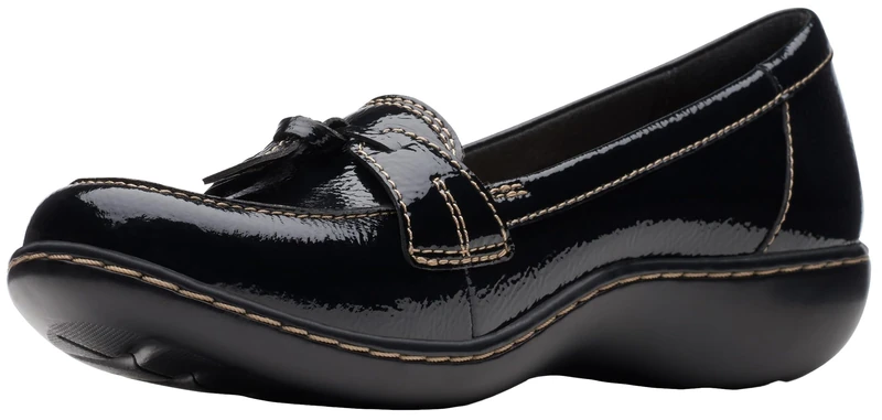 CLARKS Women's Ashland Bubble Slip-On Loafer, Black, 7.5 UK