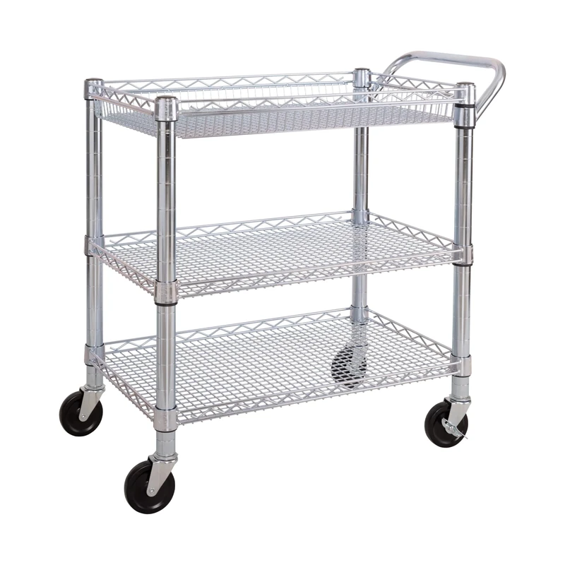 Seville Classics Storage Shelving, Metal Steel Chrome, 89 B x 45.7 T x 91 cm H