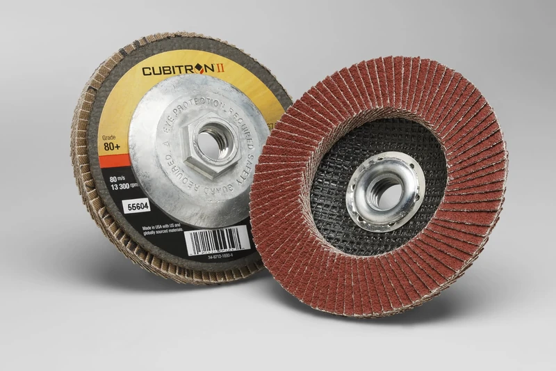 3M Cubitron II Flap Disc 967A - 80+ Grit Ceramic Precision Shaped Grain - Type 27 Quick Change Angle Grinder Disc - 4.5" x 5/8-11 Thread