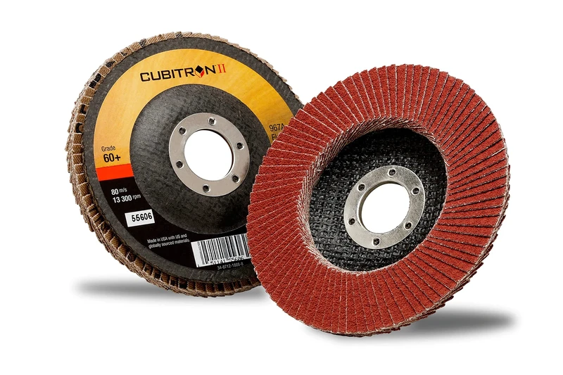 Cubitron II 3M Flap Disc 967A - 80+ Grit Ceramic Precision Shaped Grain - Type 27 Angle Grinder Disc - Metal Grinding - 4.5" x 7/8" Arbor Hole - Pack of 10