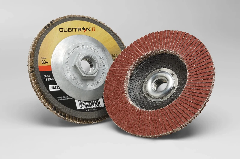 3M Cubitron II Flap Disc 967A, T29 Quick Change, 4-1/2 in x 5/8-11, 80+, 10 per case