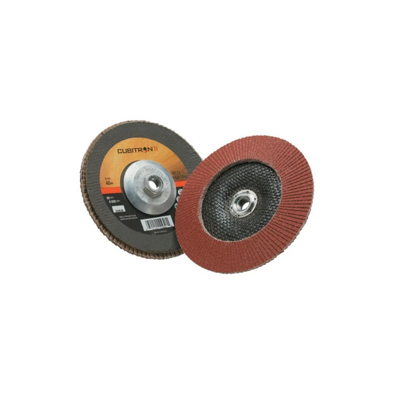 Cubitron II 3M Flap Disc 967A - 40+ Grit Ceramic Precision Shaped Grain - Type 29 Quick Change Angle Grinder Disc - Metal Grinding - 7' x 5/8-11 Thread