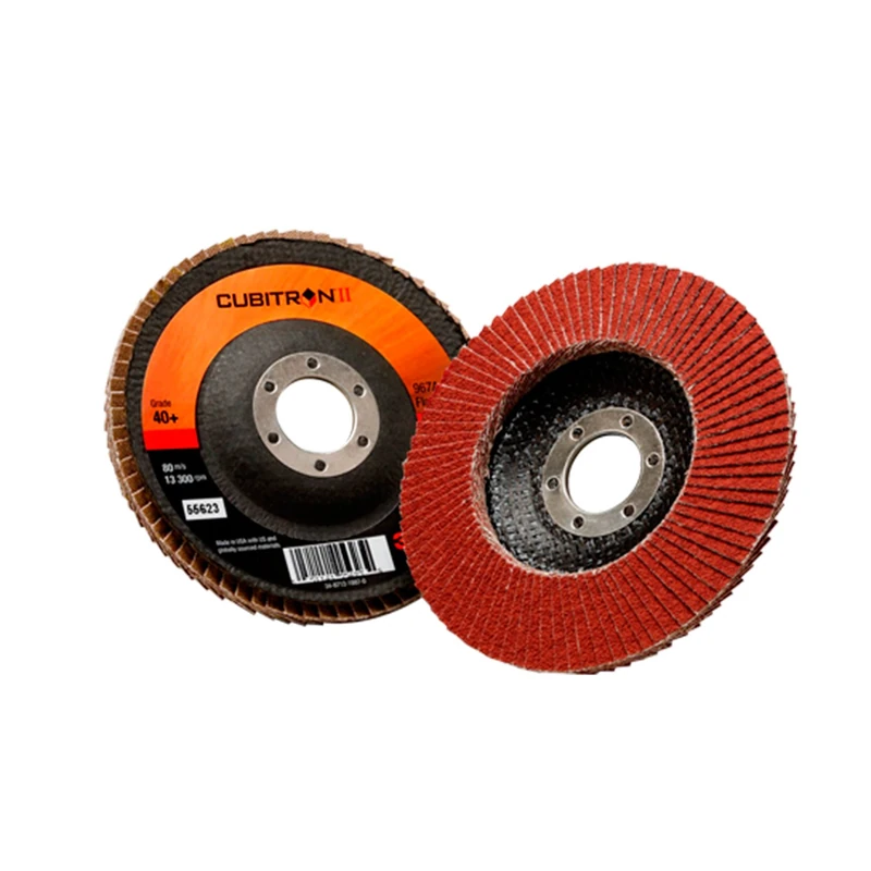 3M Cubitron II Flap Disc 967A - 40+ Grit Ceramic Precision Shaped Grain - Type 29 Angle Grinder Disc - Metal Grinding - 7" x 7/8" Arbor Hole