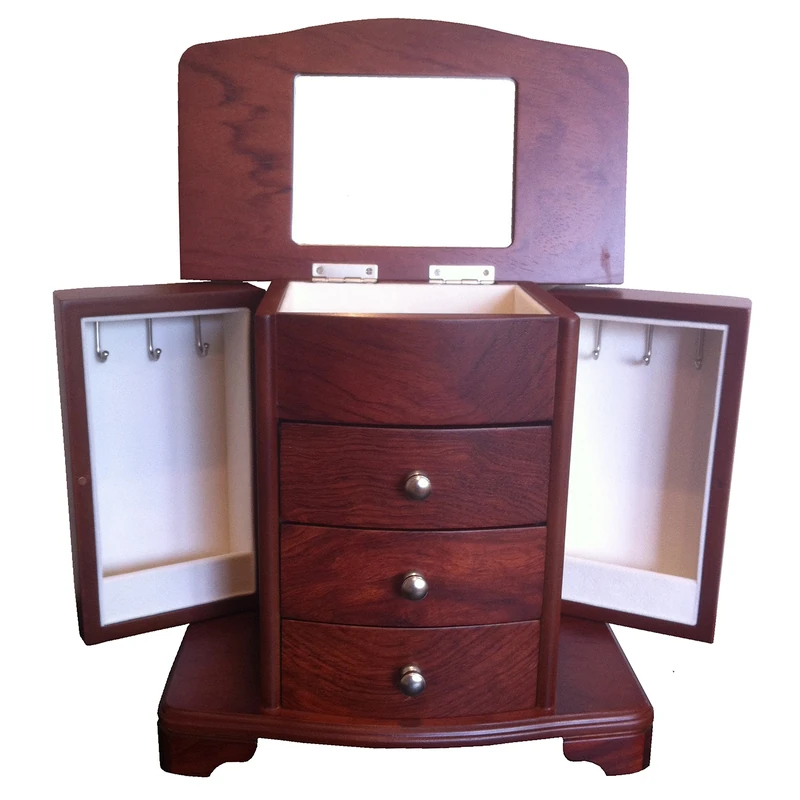 Zabelini Pegoso Jewellery Box Mahogany Wood Finish