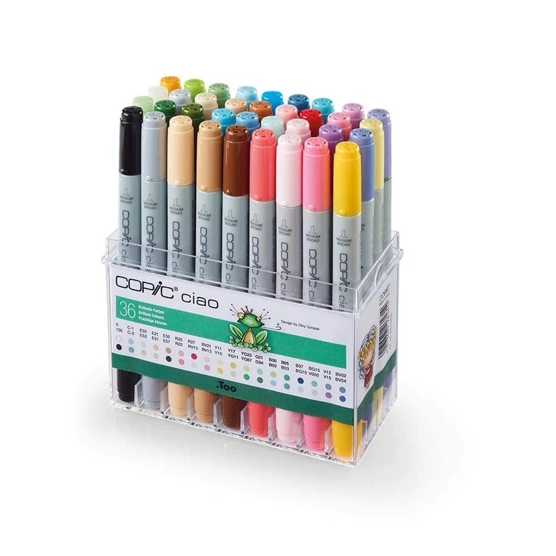 Copic 22075436 Hello Set of 36 Bright Colors