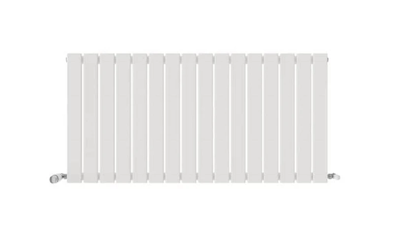 iBathUK Apex Wall-Mounted Horizontal Single Slim Flat Panel Radiator, Steel 16 columns, Hydronic Central Heating, High Thermal Output, Modern Designer Radiator for Bathroom in Matt White, 1216mmx600mm