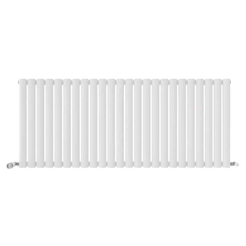iBathUK Strata Horizontal Radiator, Single Oval Panel Radiators, 600x1440mm Slim Radiator for Bathroom,Kitchen,Living Room - White