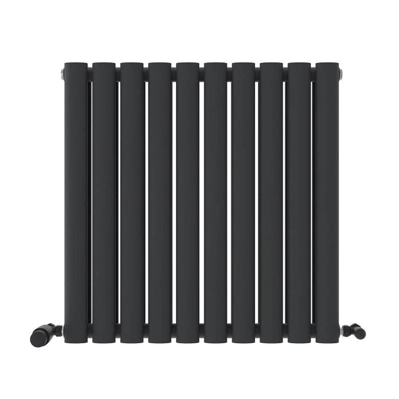 iBathUK Strata Horizontal Column Radiator, Double Panel Radiators, 600x600mm Slim Radiator, Wall Mounted for Bathroom,Kitchen,Living Room - White