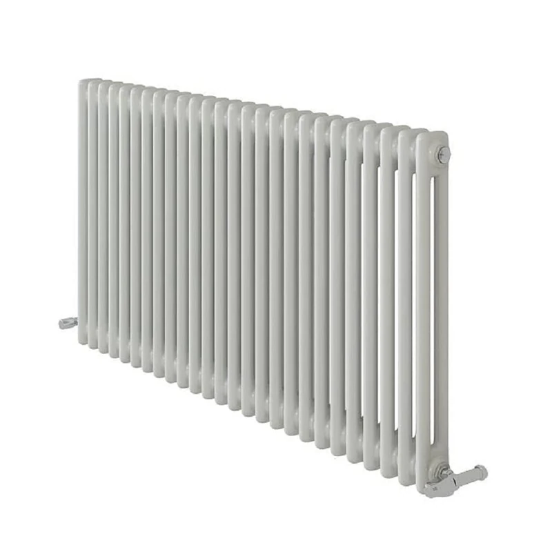 iBathUK Regency Wall-Mounted Horizontal 2 Column Radiator, Steel Cast Iron Style High Thermal Output Hydronic Central Heating, Traditional Designer Radiator in Gloss White, 600 × 1190mm