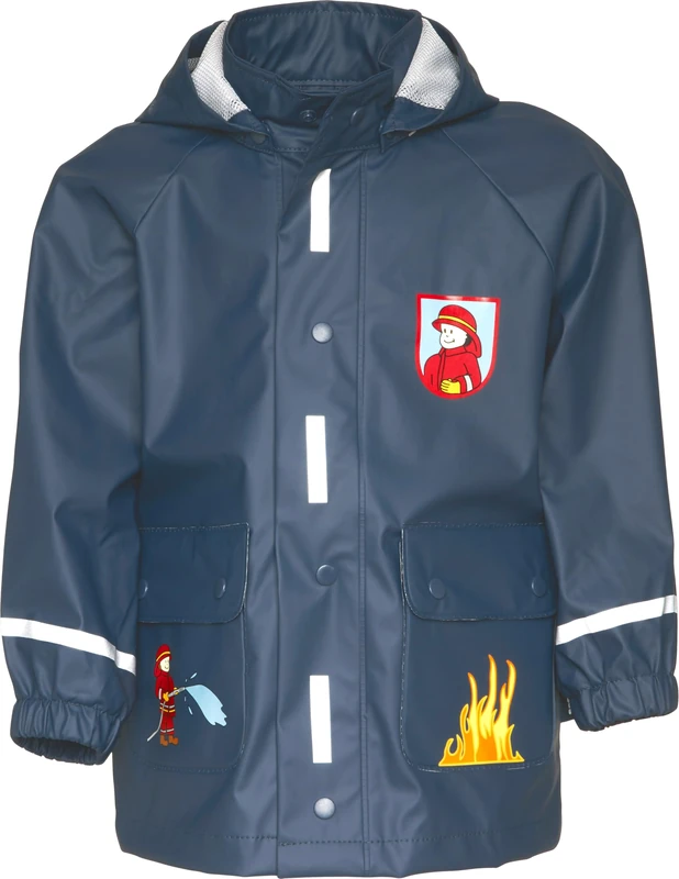 Playshoes Fireman Waterproof Boy's Rain Coat, Blue, 12-18 Months