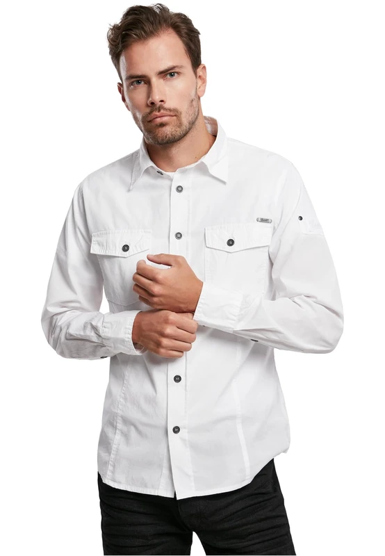 Brandit Slim Fit Shirt Long Sleeve, color: white, size: XL