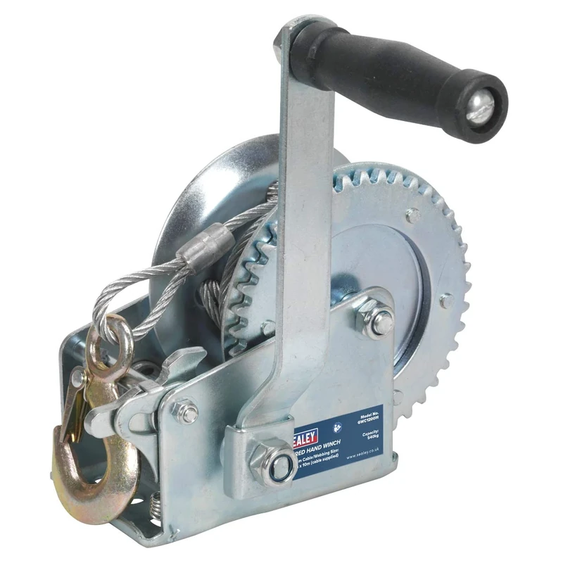 Sealey Gwc1200M Geared Hand Winch 540Kg Capacity with Cable