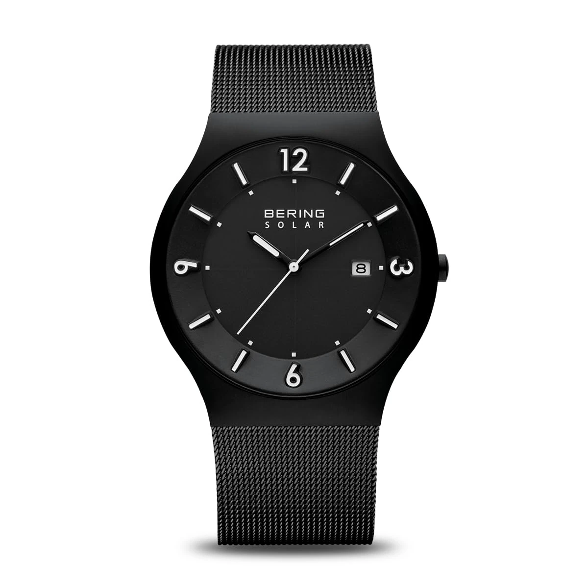 BERING Men Analog Solar Collection Watch with stainless steel Strap and Sapphire Crystal 14440-222, Black