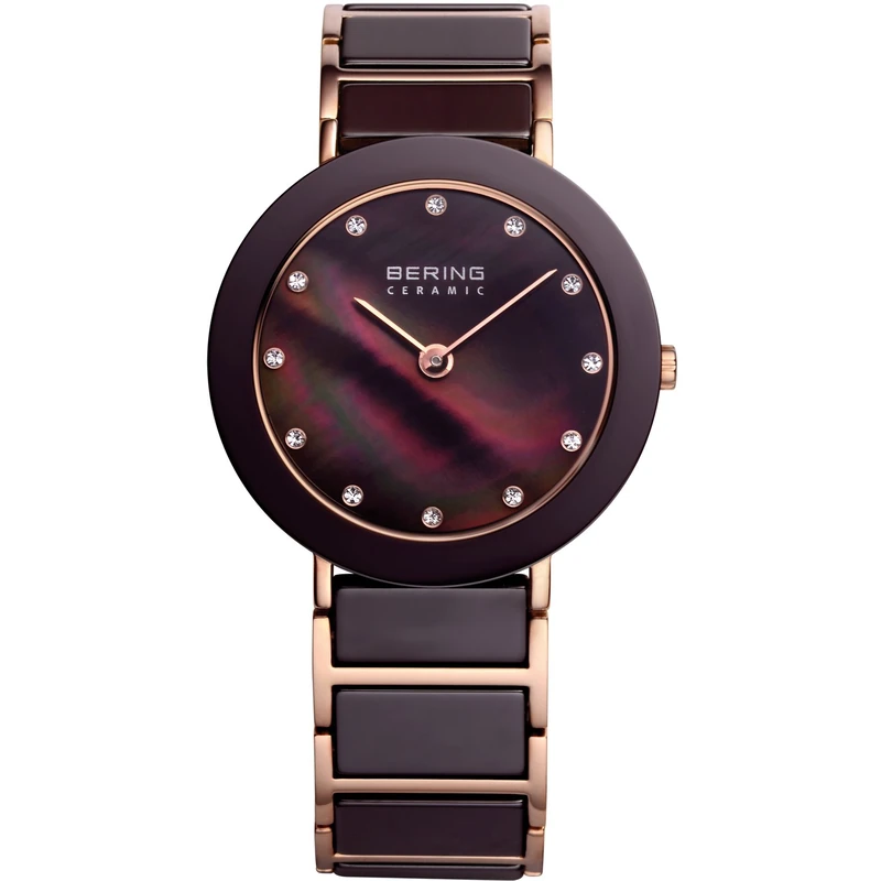 BERING Women Analog Quartz ceramic collection Watch with stainless steel/Ceramic Strap and Sapphire Crystal 11435-765