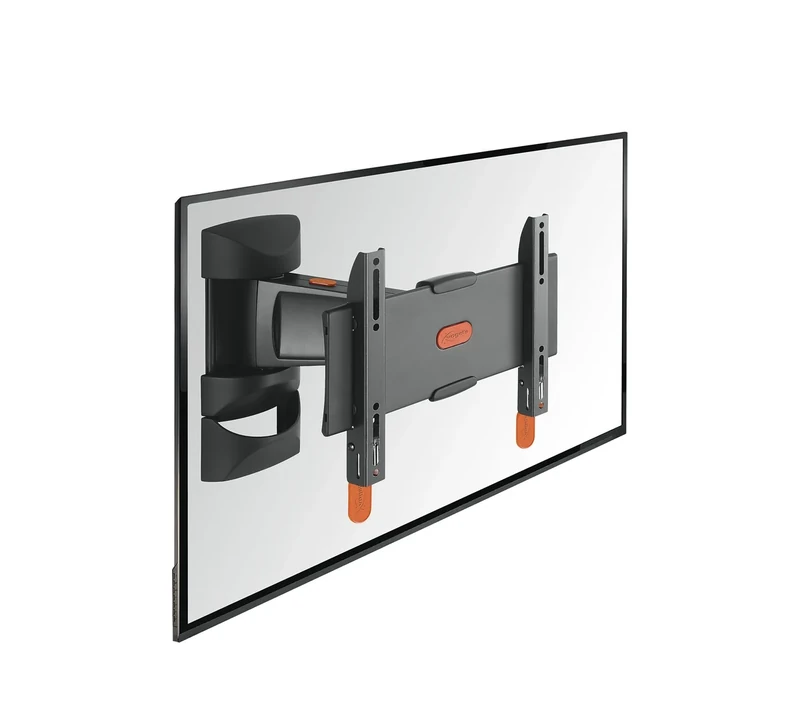 Vogel's BASE 25L full-motion TV wall mount for 40-65 inch TVs, max. 99 lbs (45 kg), swivels up to 120º, tiltable, TV wall mount, max. VESA 600x400, Universal compatibility, black