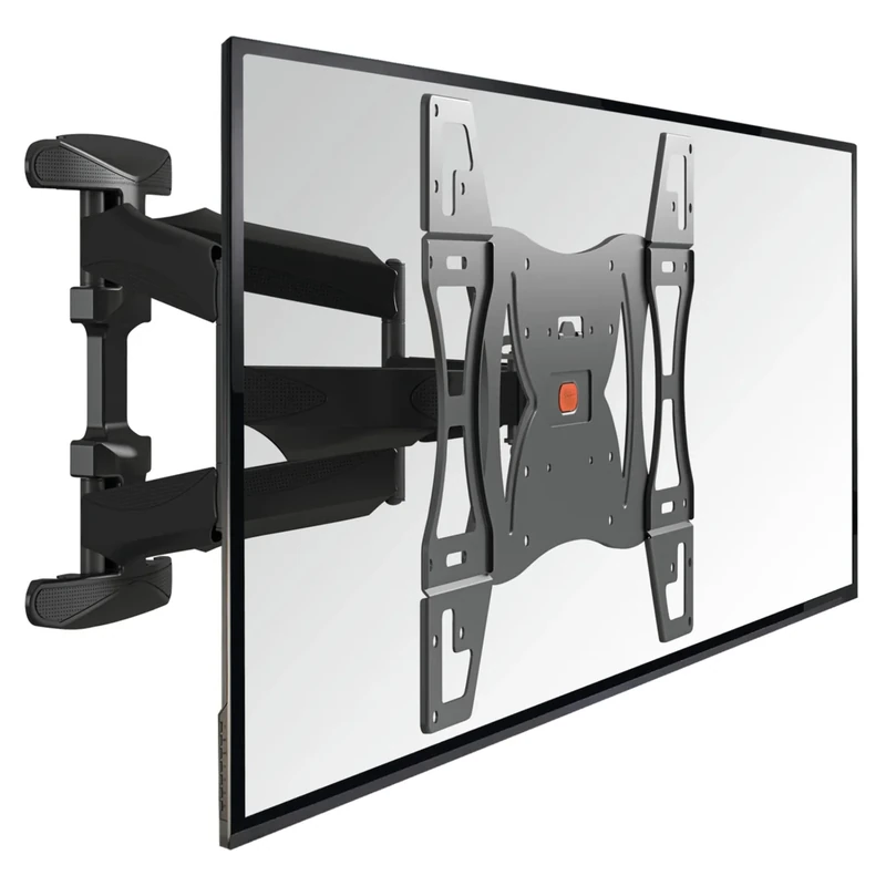 Vogel's BASE 45L full-motion TV wall mount for 40-82 inch TVs, max. 99 lbs (45 kg), swivels up to 180º, tiltable, TV wall mount, max. VESA 600x400, Universal compatibility, Black