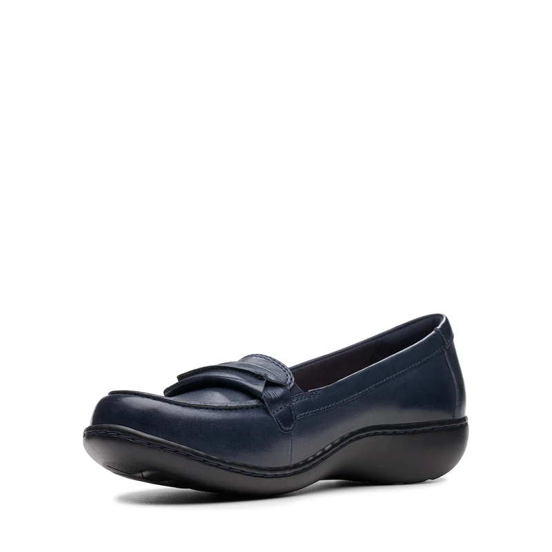 Clarks Women's 26067332 Ashland Bubble Slip-On Loafer, Blue, 4 UK
