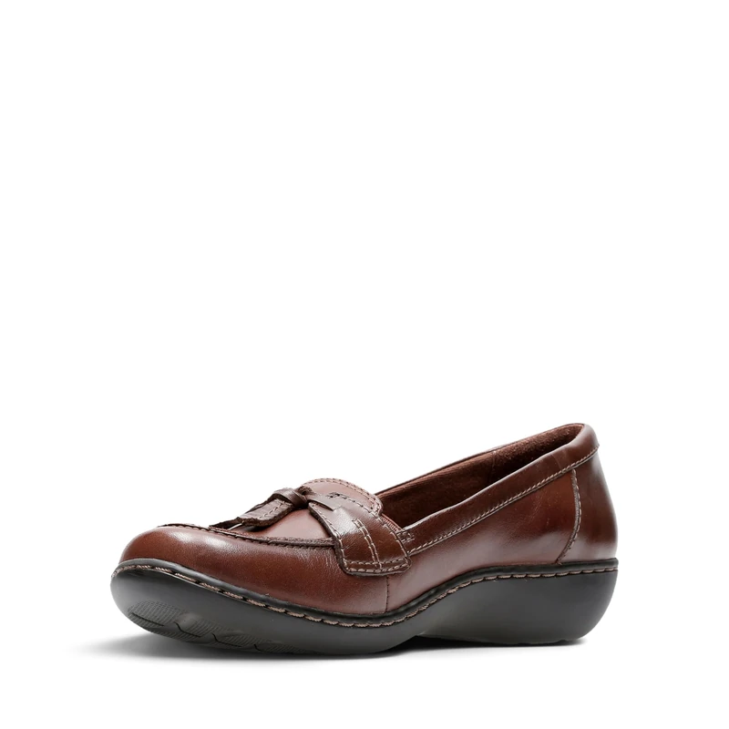 Clarks Women's 26067330 Ashland Bubble Slip-On Loafer, Brown, 6 UK