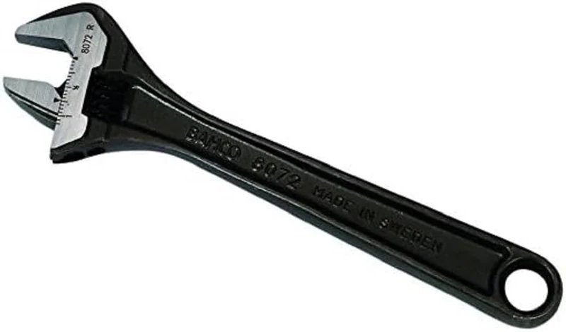 Bahco 8073 IP "Black-Finished" Adjustable Wrench in Industrial Pack, Grey, 12-Inch, 34 mm