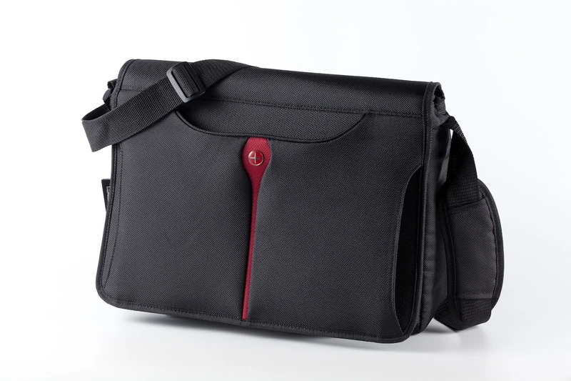 Kross Precision Messenger Classic 15.6" Business Laptop Bag - Shoulder Bag for Laptops/Notebooks/Netbooks - Black, Red