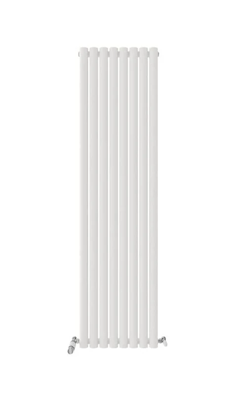 iBathUK Strata Tall Vertical Radiator, Single Oval Panel Radiators, 1800x480mm Slim Radiator, Wall Mounted for Bathroom,Kitchen,Living Room- White