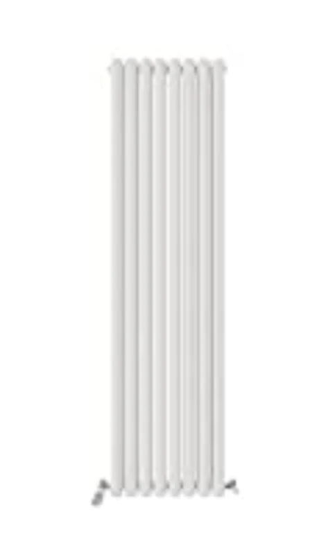 iBathUK Strata Tall Vertical Radiator, Double Oval Panel Radiators, 1800x480mm Slim Radiator, Wall Mounted for Bathroom,Kitchen,Living Room- White