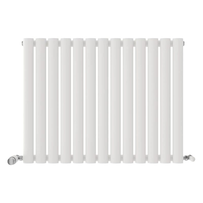 iBathUK Strata Horizontal Radiator, Single Oval Panel Radiators, 600x1620mm Slim Radiator for Bathroom,Kitchen,Living Room - White