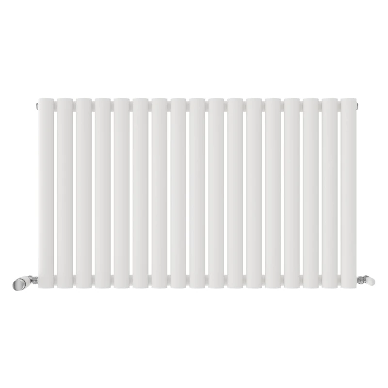 iBathUK Strata Horizontal Radiator, Single Oval Panel Radiators, 600x1020mm Slim Radiator for Bathroom,Kitchen,Living Room - White