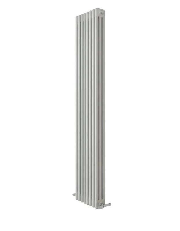 iBathUK Regency Wall-Mounted Vertical 3 Column Radiator, Steel Cast Iron Style High Thermal Output Hydronic Central Heating, Traditional Designer Radiator in Gloss White, 1800 × 380mm