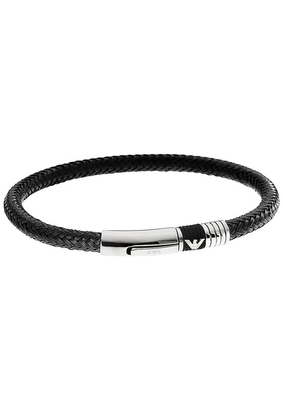 Emporio Armani Bracelet for Men -, Inner length: 190mm black Stainless Steel Bracelet, EGS1624001