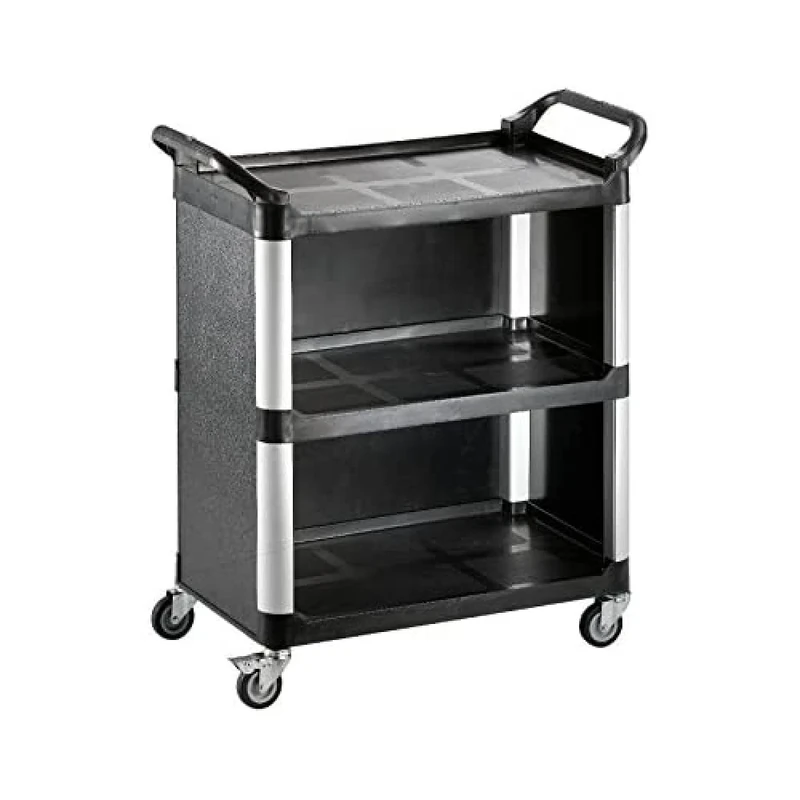 Saro Serving/Cleaning Trolley, Silver, 43 x 84.5 x 95 cm