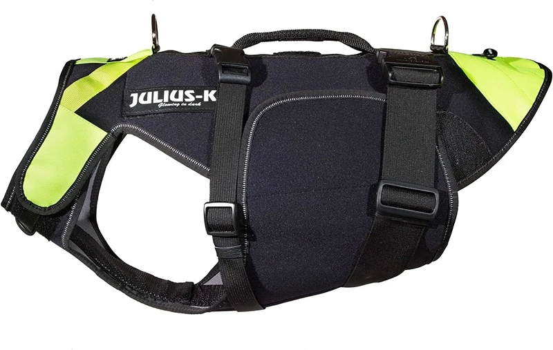 Julius-K9 IDC Multifunctional 3in1 Dog Vest, Size: L, Black and Neon