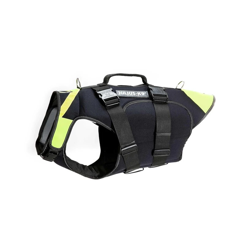 JULIUS-K9 IDC Multifunctional 3in1 Dog Vest, Size: XL, Black and Neon