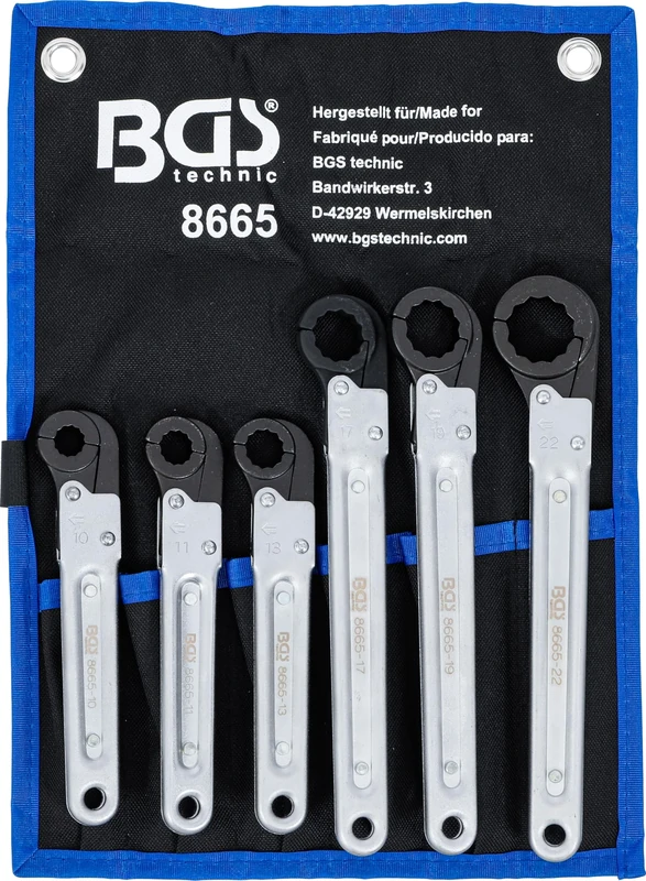 BGS 8665 | Line Ratchet Wrench Set | 6 pcs.