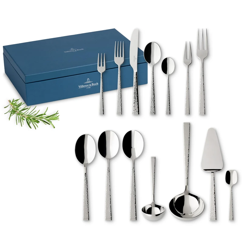 Villeroy & Boch Blacksmith Cutlery for up to 12 People, 70 Pieces, Stainless Steel