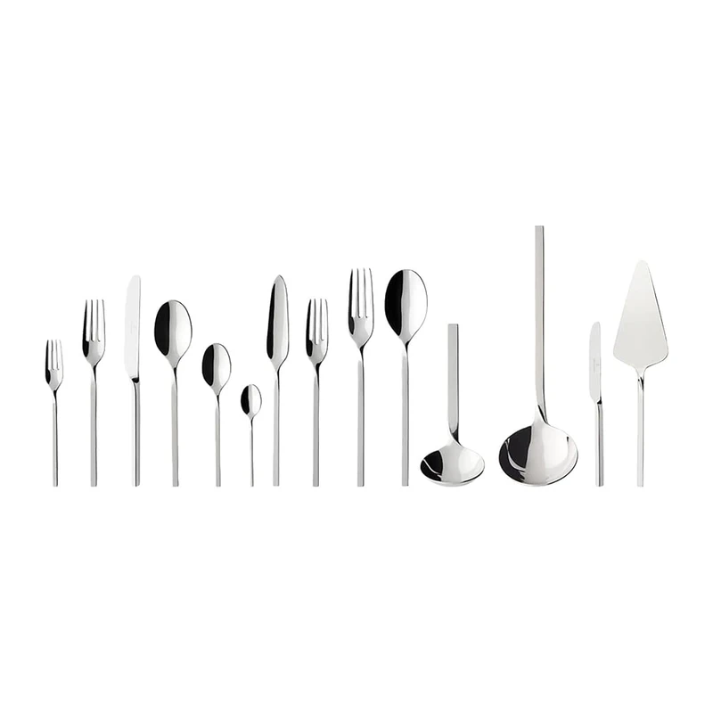 Villeroy & Boch NewWave Cutlery for up to 12 People, 113 Pieces, Stainless Steel