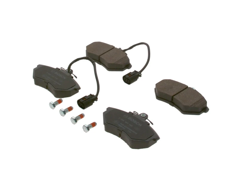 Bosch BP517 - Brake Pads Car Front Axle - Bosch Quality - Reduced Noise and Dust - ECE-R90 Certified - Copper-Free - 1 Set of 4 Pads - With Accessories