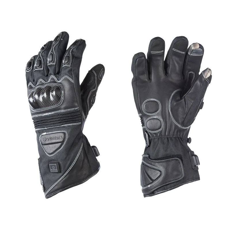 VentureHeat MC-325-3XL Heated Carbon Fiber Knuckle Motorcycle Gloves 12 V