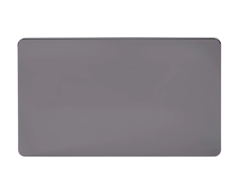 Schneider Electric Ultimate Screwless Flat Plate - Double Blanking Plate, GU8420BN, Black Nickel