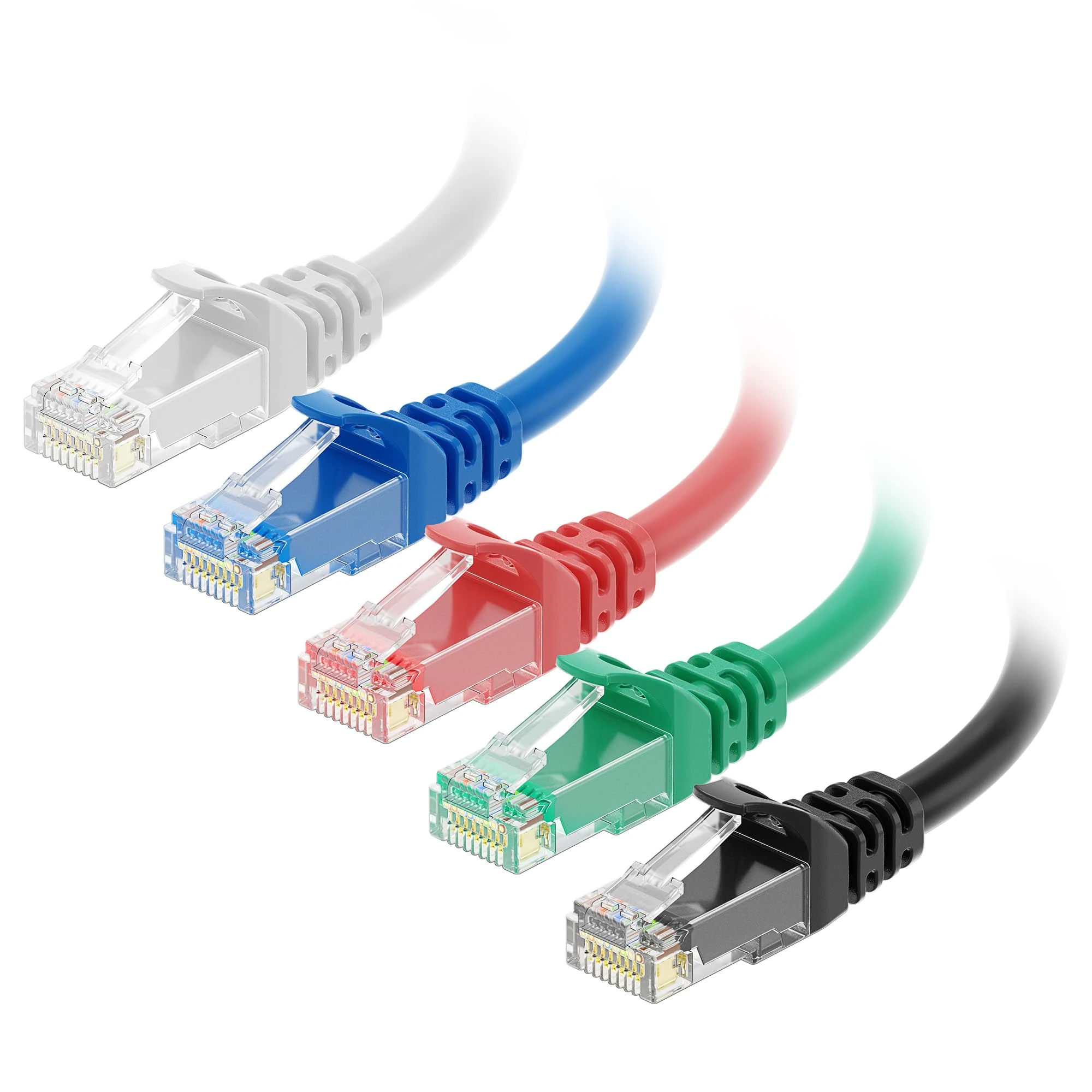 Cable Matters 5-Color Combo Snagless Cat6 Ethernet Cable (Cat6 Cable/Cat 6 Cable) 1.5m