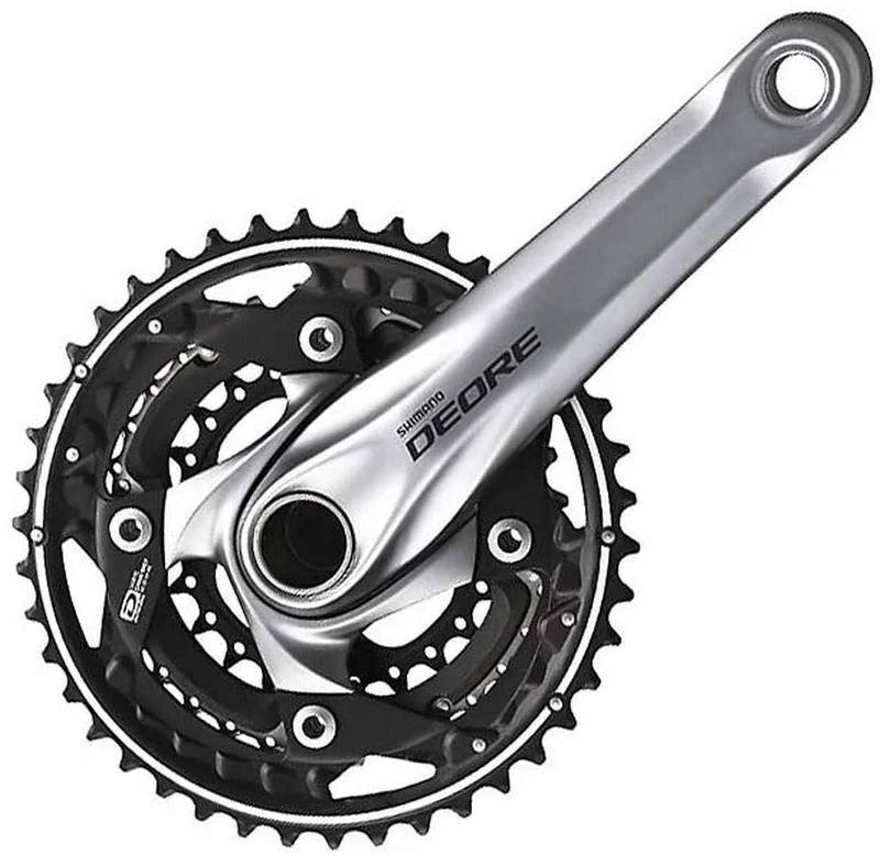 SHIMANO Deore FC-M610E 10 Speed Chain Set - Silver, 42/32/24 Teeth/Small