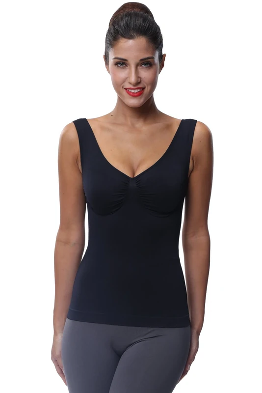 Franato Women's Molded Cup Tank tops Medium Black - Image 1